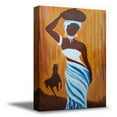 thumbnail image 1 of African Woman Canvas Woman Folk Art Colorful Painting for Home Gifts for Her Stylish Room Decor Vintage Wall Art for Office African Girl Beautiful Africans African Woman Canvas Printed Portrait, 1 of 5