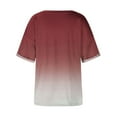 thumbnail image 4 of BVOFAR Womens Gradient Casual Tops Plus Size Loose Color Block Shirts V Neck Short Sleeve T-Shirts Summer Trendy Blouses 2025, 4 of 8