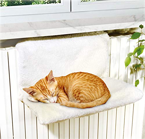 Jumbl Cozy Sheepskin Hanging Radiator Kitty Bed with Removable Cover