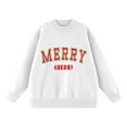 thumbnail image 5 of Fiaer Merry Christmas Women's Sweater Lined Warm Knitted Pullover Oversized Thermal Long Sleeve Loose Fit Crew Neck Warm Xmas Tops White XL, 5 of 5