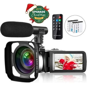Video Camera Camcorder Vlogging Camera for Youtube Full HD 2.7K 30FPS 30 MP IR Night Vision 3 Inch Touch Screen Time-Lapse Camcorder with Microphone Remote Control Lens Hood and 2 Batteries