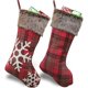 thumbnail image 1 of Arpillera de 18 pulgadas con copos de nieve a cuadros grandes y medias de felpa falsas, 1 of 5