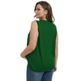 thumbnail image 2 of Baywell Women's Plus Size V-neck Sleeveless Blouses Pleated Tank Tops Casual Solid /Floral Printed Summer Sleeveless Shirts XL-5XL, 2 of 8