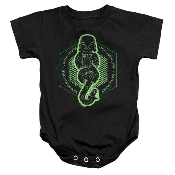 Harry Potter Morsmordre Dark Mark Icon Unisex Infant Snap Suit for Baby, Black, Small