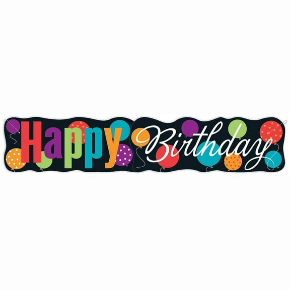 Birthday Cheer Giant Jointed Banner 4.5 ft Multicolor Party Décor, 1 Count, Unique Industries
