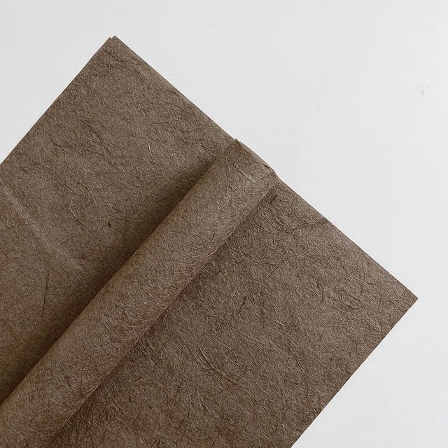 Granjero Gordo Regalos, flores, papel para envolver regalos, papel de fibra de cáñamo rasgado a mano, papel para envolver flores (color café oscuro)