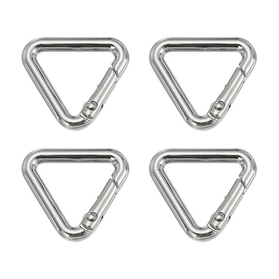 Triangle Ring Buckle Metal Spring Snap Clip Jump Rings Keychain Belt Fastener for DIY Purses Silver 0.78"