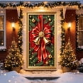 thumbnail image 6 of 2026 Christmas Indoor Home Decor Christmas Bow Branch Door Cover Gold Festive Door Decor, 6 of 8