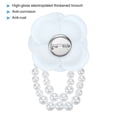 thumbnail image 3 of Uxcell Fabric Camellia Flower Brooch Elegant Pearl Tassel Pin Floral Corsage Bracelet Dual Use for Women, Grey, 3 of 7