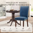 thumbnail image 2 of COLAMY Set of 4 Fabric Dining Chairs with Nailhead Detail and Wooden Legs, Upholstered Side Chairs for Kitchen and Dining Room – Blue, 2 of 23