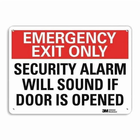 Lyle Exit Sign, Recycled Aluminum, 10" W, 7" H, Red, White U7-1089-RA_10X7