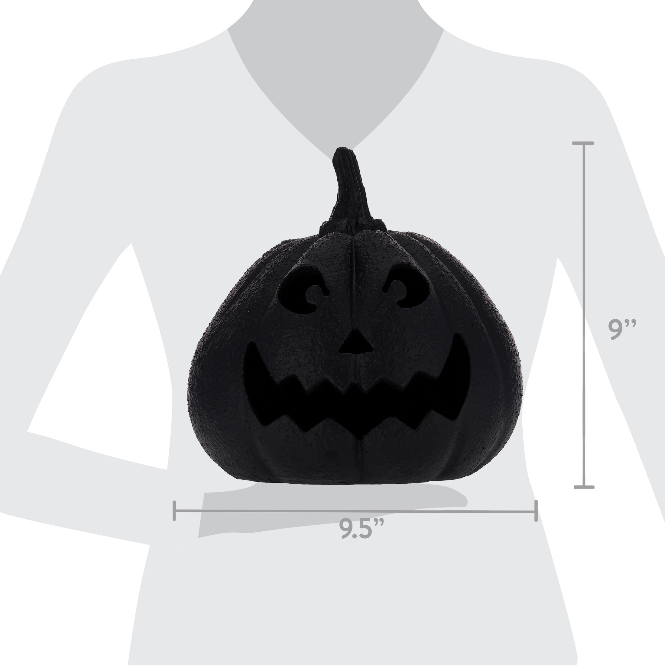 My Texas House Halloween Jack-o'-Lantern Tabletop Decoration, Black, 9"