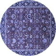 thumbnail image 1 of Ahgly Company Indoor Round Oriental Blue Industrial Area Rugs, 6' Round, 1 of 4