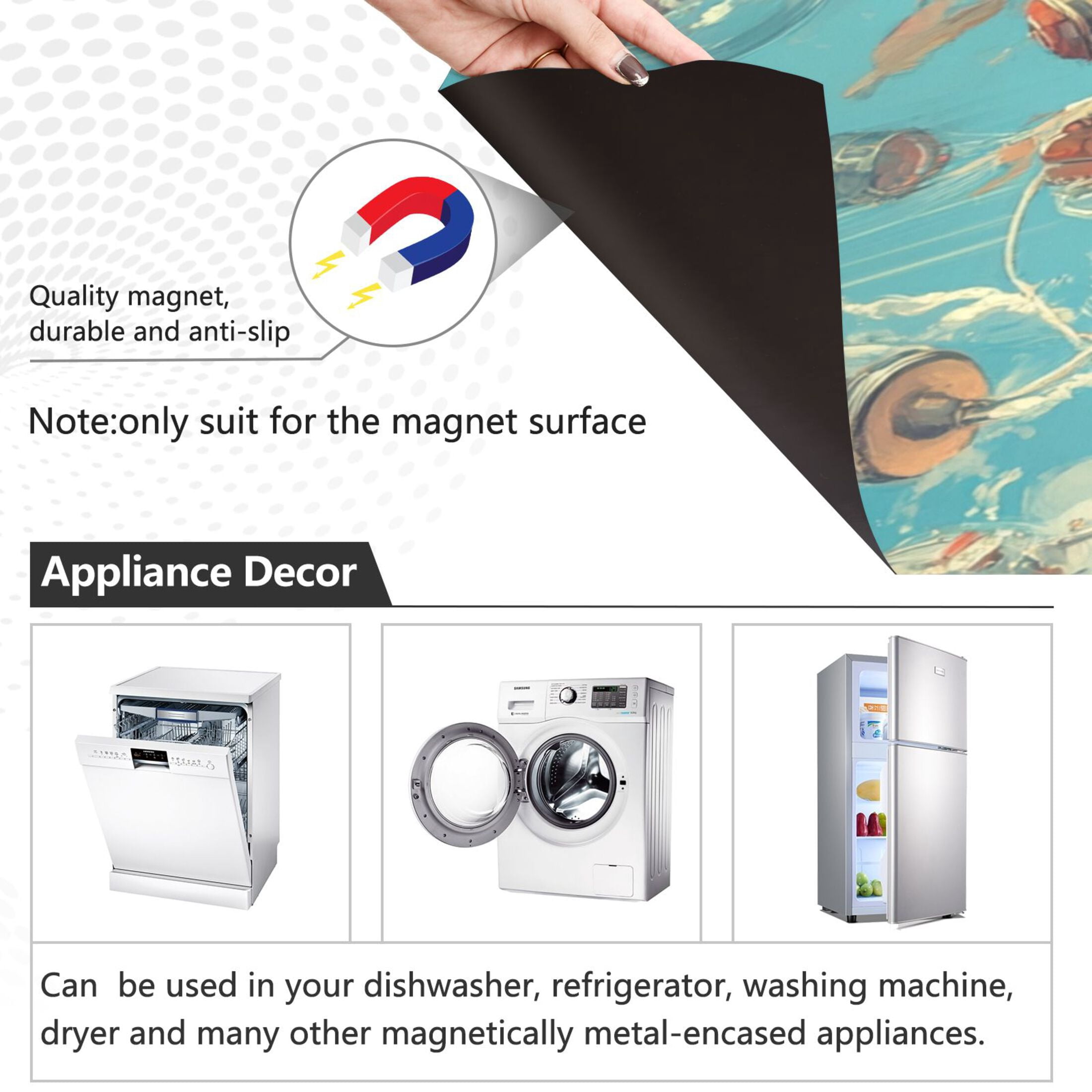 Dishwasher Magnetic Sticker 23x26 Inch Refrigerator Magnetic Sticker Washing Machine Magnetic Sticker Kitchen Panel Magnetic Sticker Home Decor Cartoon Beautiful Beauty