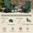 thumbnail image 3 of 2PCS Folding Adirondack Chair with Ottoman, Adjustable Backrest Plastic HDPE Adirondack Chairs w/4 in 1 Cup Holder Tray, Dark Green, 3 of 7