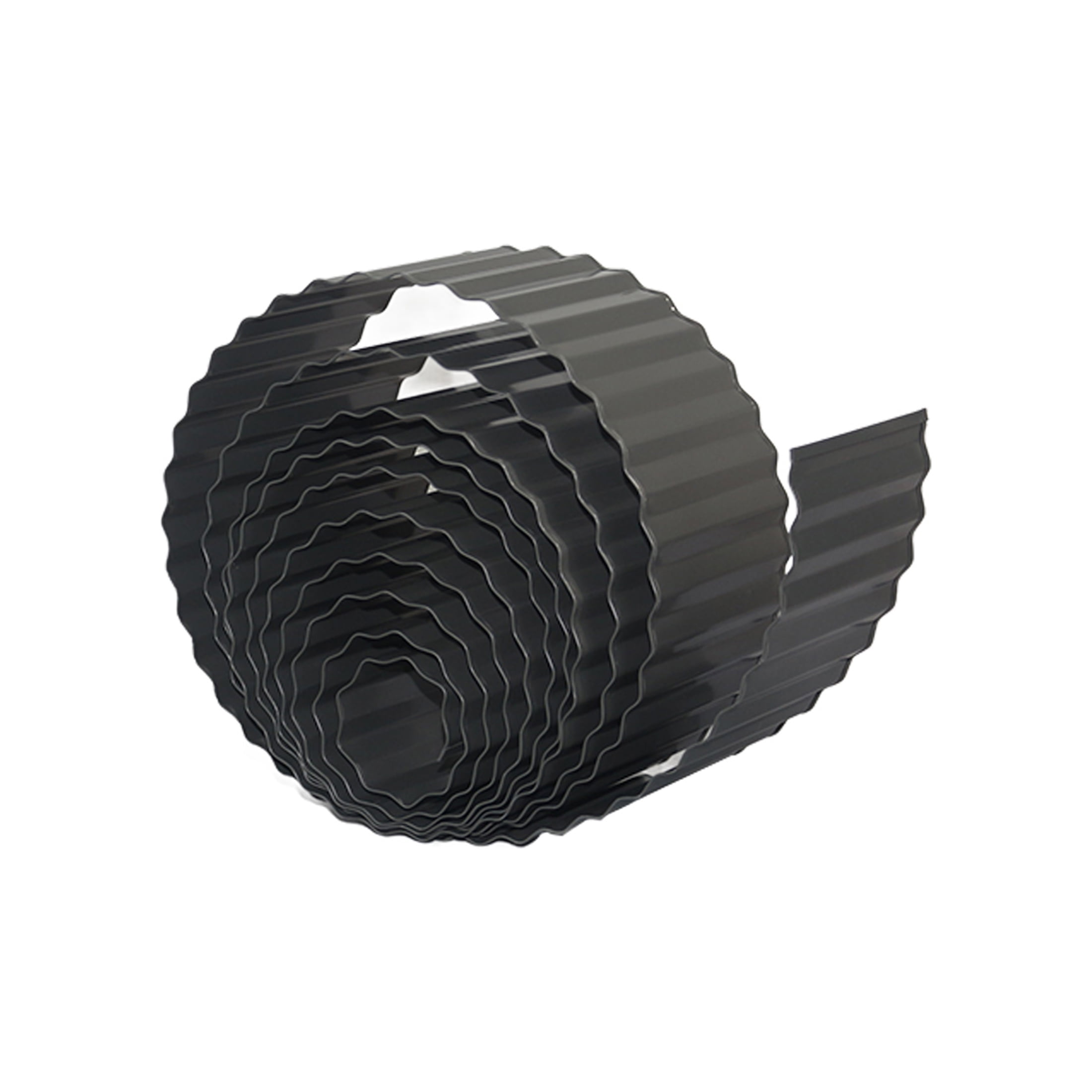 4W Galvanized Steel Landscape Edging Strip, Corrugated Garden Border, 6 in x 20 ft, Khaki Gray, for Flower Beds and Lawns