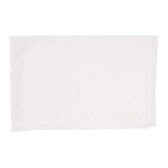 Baby Mode Couverture en Tricot Ajouré - Blanc