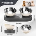 thumbnail image 6 of Marchul Elevated Stainless Steel Pet Food Bowl Detachable Double Cat Bowl Set with Non-Slip Mat for Cats Small Dogs, Black, 6 of 7