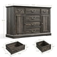 thumbnail image 4 of EnHomee 6 Drawers Dresser with Barn Door,Wooden Dresser for Bedroom,Rustic Chest of Drawers for Living Room Entryway Hallway,47.2" Wx33.5 H x15.7 D,Dark Rustic Oak, 4 of 8
