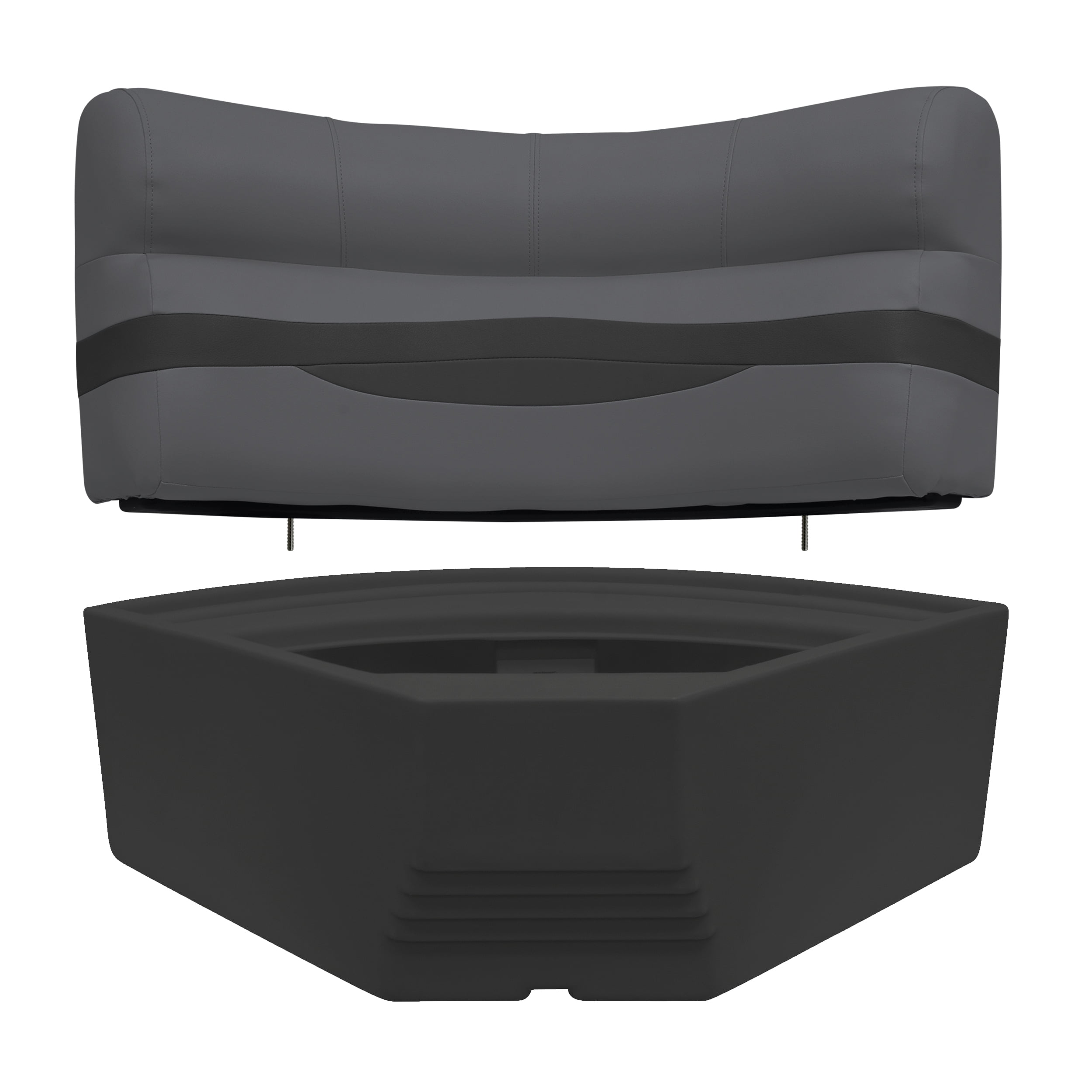 Wise BM11028-1890 Premier Series Pontoon 28" Radius Corner Cushion Set - Slate / Dark Neutral