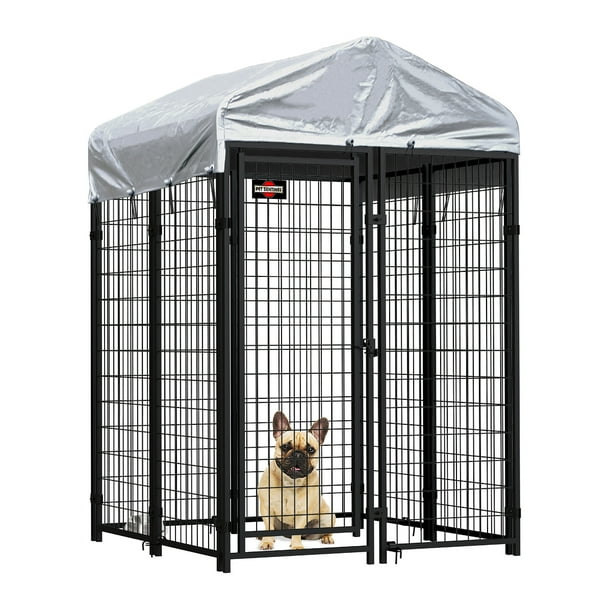 Pet Sentinel Welded Wire Dog Kennel Kit, Black, 48"L x 48"W x 72"H
