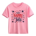 thumbnail image 6 of oelaio 250 Anniversary USA Shirt Kids 4th of July T-shirt Short Sleeve Patriotic American Flag Graphic Tees Pink 4-5 Years, 6 of 6