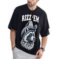 thumbnail image 1 of Lifestyle Graphic playera de manga corta estándar para hombre1pc Rizz Em with The Tism Funny Raccoon Meme Cotton T-Shirt, Unisex Hip Hop Graphic Print, Crew Neck, All-Season Casual Tee with Slight S, 1 of 6
