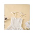 thumbnail image 4 of Bagilaanoe Toddler Baby Girl Cotton Linen Dress Lace-up Sleeveless Halter Dress Summer Beach Dress, 4 of 8