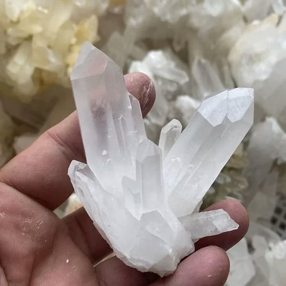 K-KED 50g Natural White Clear Quartz Crystal Cluster Rock Ore Specimens Healing Stone-default