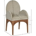 thumbnail image 3 of Meridian Furniture Waldorf Beige Chenille Fabric Dining Arm Chair, 3 of 8