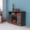 thumbnail image 6 of Tall Electric Fireplace Stand Console for TV's Up to 55" Living Room Storage Entertainment Center, Dark Grey Oak, 6 of 7