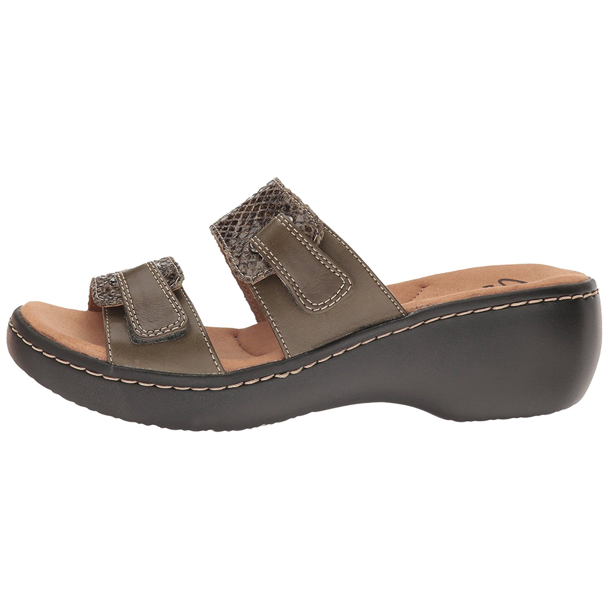 Clarks Womens Delana Fenela Leather Open Toe Casual Slide Walmart