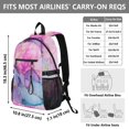 thumbnail image 3 of JIALIOU 14" Laptop Backpack Waterproof Airline Approved Stylish Casual Daypack for Travel Business College Work, Pink Purple Blue Marble, 3 of 8