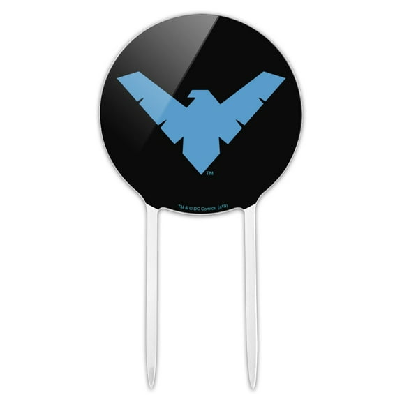 Acrylic Batman Nightwing Logo Cake Topper Party Decoration for Wedding Anniversary Birthday Graduation