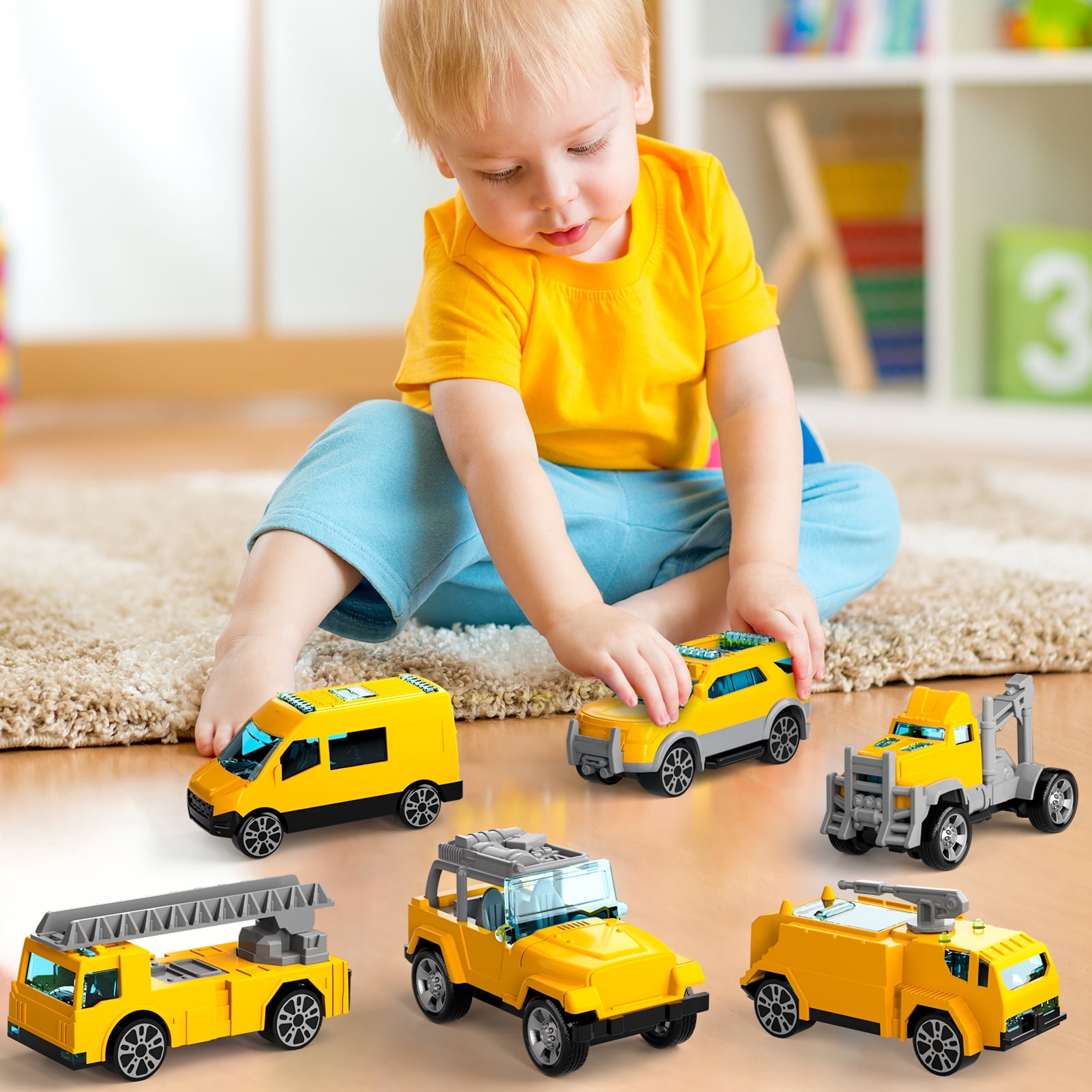 Lucky Doug Plane Toys for Toddlers Ages 1-6, Toddlers Airplane Car Toys, 1-6 Years Old Boys Gifts