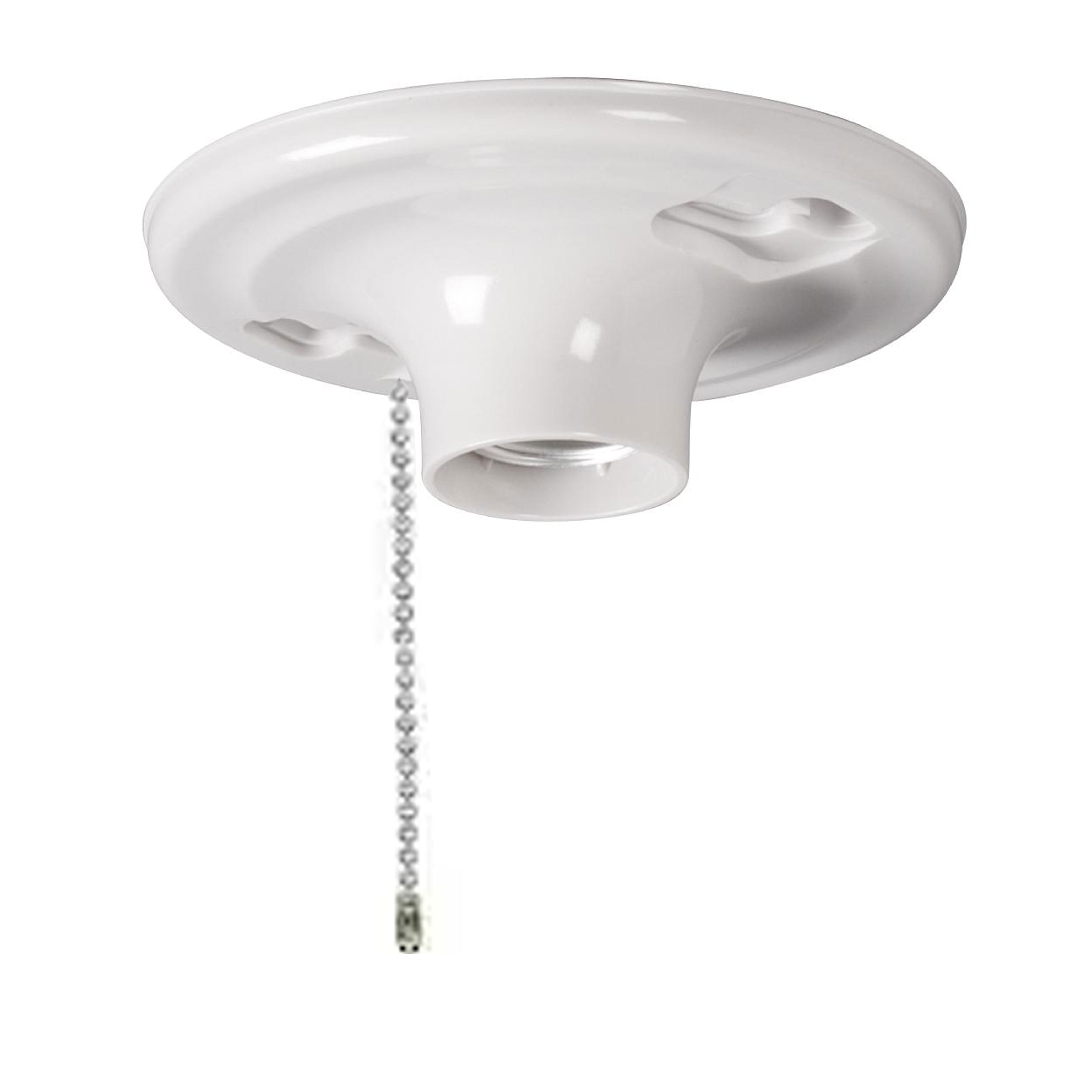 ATB 1 Porcelain Ceiling Lamp Holder with Socket Pull Chain Bulb Mount Light Fixture 28350