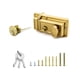 thumbnail image 1 of QWORK Night Latch Deadbolt Rim Lock con llave Acabado dorado Cerradura de estilo antiguo con llave de puerta delantera, 1 of 5