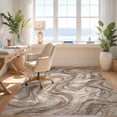 thumbnail image 3 of Design&I 3'x5' Ultra Soft Throw Mat, Abstract Ash Veined Ribbons Flowing Curves Balanced Berber Neutral None Fluffy Washable Easy Care Indoor rug for Bedside Hallway, 3 of 7