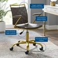 thumbnail image 4 of Modway Fuse Metal Adjustable Office Chair, Faux Leather and Gold, Webbed Back, Brown, 4 of 4