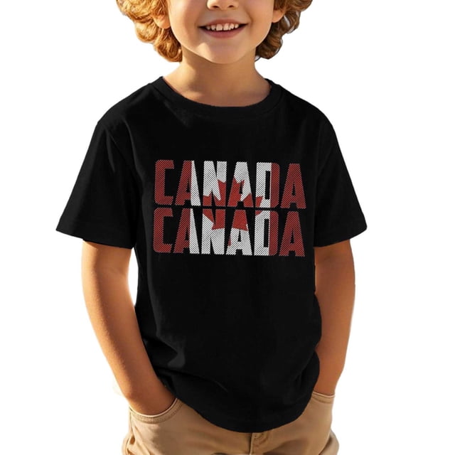 T-shirt Garçon Fierté du Canada Feuille d'Érable Canadienne Graphique Col Rond Manches Courtes Tee Filles Fête Nationale Drapeau Imprimé Festival Canadien Patriotique Tee de Festival pour Filles