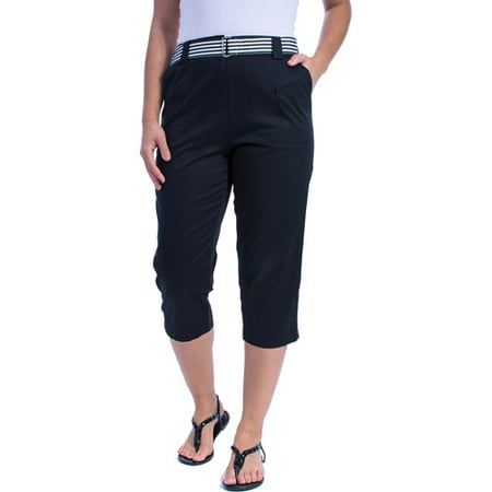 White Stag Woven Belted Capri Pants - Walmart.com