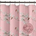 thumbnail image 3 of S4Sassy Pink Blossom & Bulbul Bird Decorative Waterproof Printed Shower Curtain Roller Hooks Drapes-60 x 75 Inch, 3 of 6