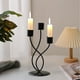 thumbnail image 5 of Centro de mesa para candelabros de hierro dorado – Candelabro curvado de 3 cabezas para una decoración romántica elegante de mesa, boda y hogar, negro moderno o dorado, 23x10x10cm, 5 of 6