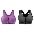 thumbnail image 4 of kurtrusly 2pieces Versatile Performance With Wide Application Sports Bra Seamless gray+purple XL 5Set, 4 of 6