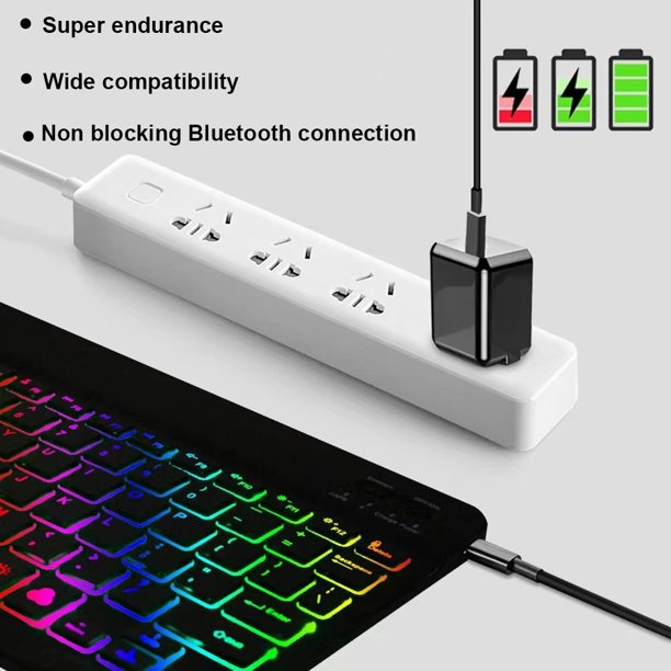 10 Inch Keyboard Mouse Bluetooth-compatible for Pad Laptop Tablet (Black) Sywqhk Para estrenar