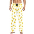 thumbnail image 2 of Cotton Mens PJ Pajama Pants Bottoms Waistband Sleepwear with Pockets Yellow Triangle, 2 of 7