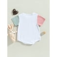 thumbnail image 3 of Newborn Baby Girl Easter Romper Color Block Short Sleeve Onesie Tops Bodysuit Summer Clothes, 3 of 8