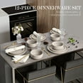 thumbnail image 6 of Vesteel 12-Piece Dinnerware set, Ceramic Plates and Bowls set for 4, Speckled Stoneware Dishes Set for Family, Microwave & Dishwasher Safe - Cappuccino Brown, 6 of 10