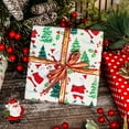 thumbnail image 5 of Christmas Wrapping Paper Roll - Skating Santa and Trees & Red Polka Dot Reversible Gift Wrap Design for Christmas, New Year Celebration, Holiday - Mini Roll - 17 Inch x 33 Feet, 5 of 12