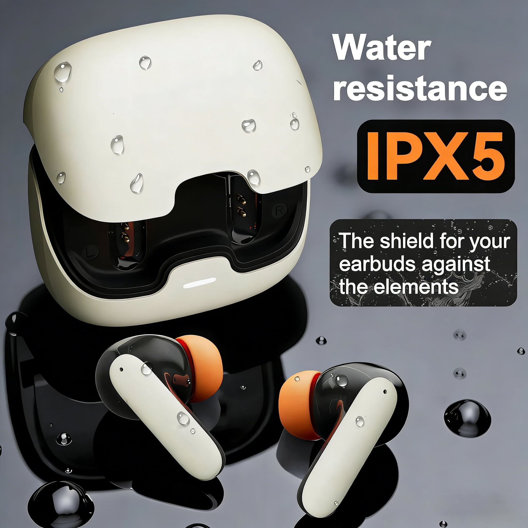 Wireless Earbuds, Wireless Headphones HiFi Stereo Earphones with 4 ENC Noise Canceling Mic, 70Hs Playtime In Ear Earbud Waterproof, Bluetooth 5.3 Sport Earphones for Android iOS White